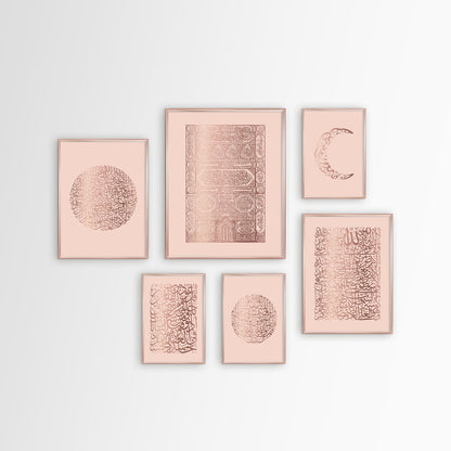 FOIL COMBINATION | 6pc Rose Foil, Nude Background, Rose Aluminium Frames