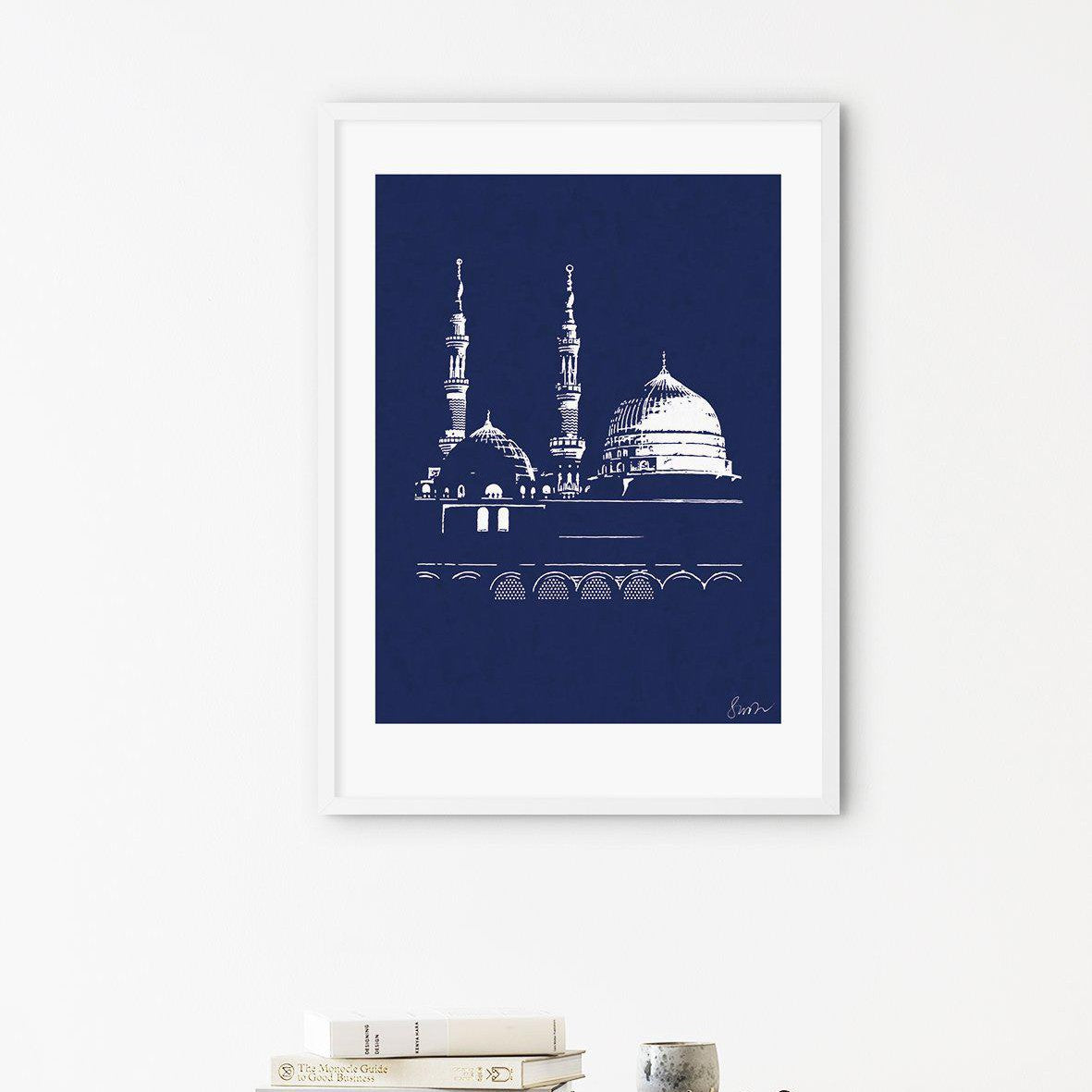 Handmade An Nabawi, Medina, White and Blue - Doenvang