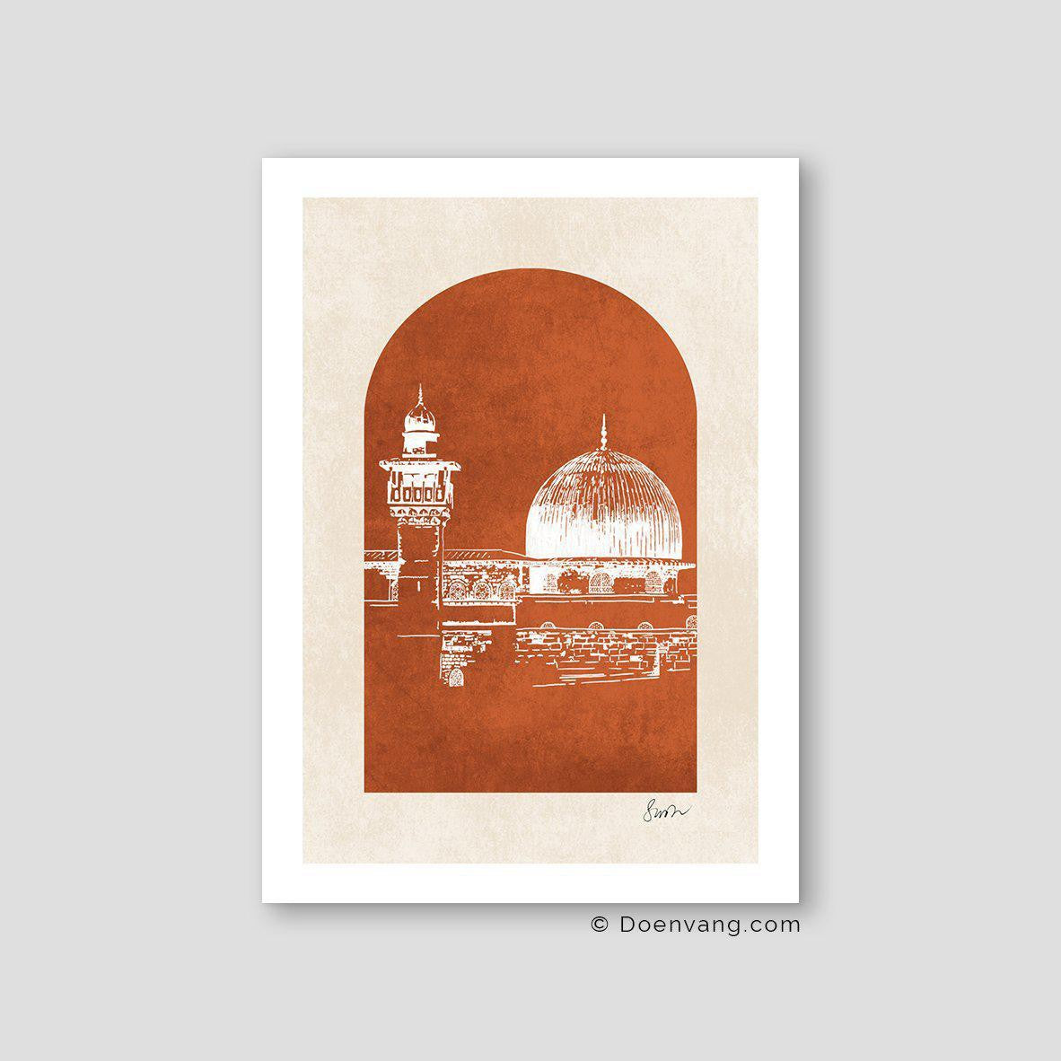 Handmade Al Aqsa, Jerusalem, Orange Vintage - Doenvang