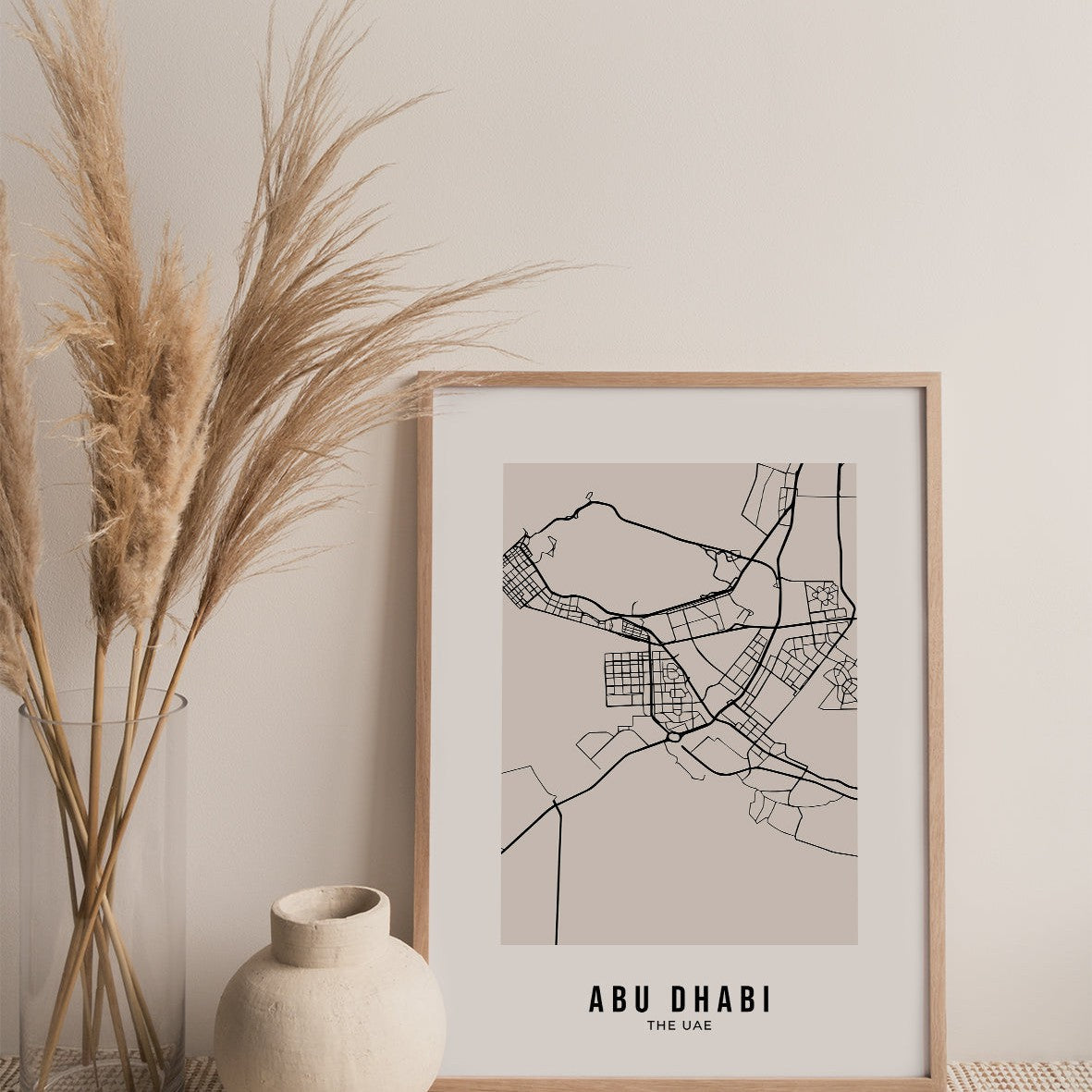 Beige Street Map, Abu Dhabi