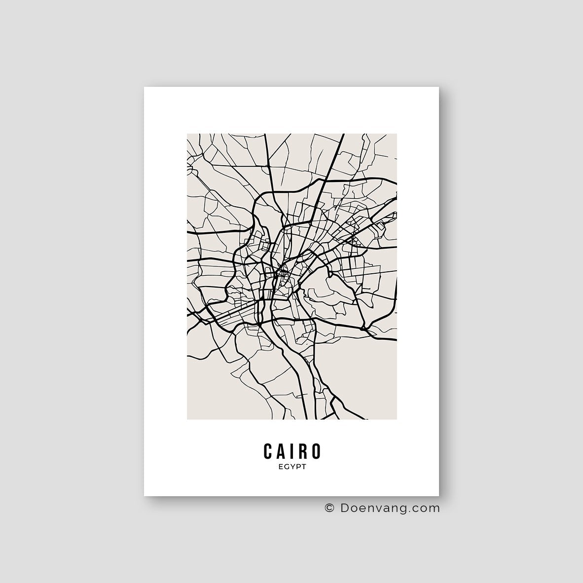 Beige Street Map, Cairo