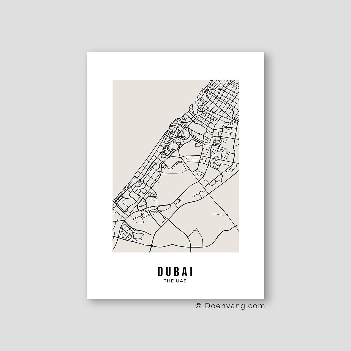 Beige Street Map, Dubai