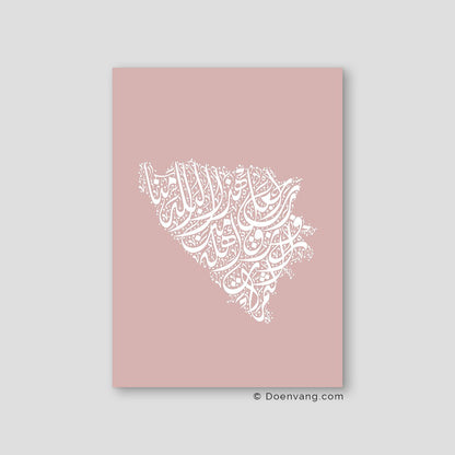 Calligraphy Bosnia, Pink / White
