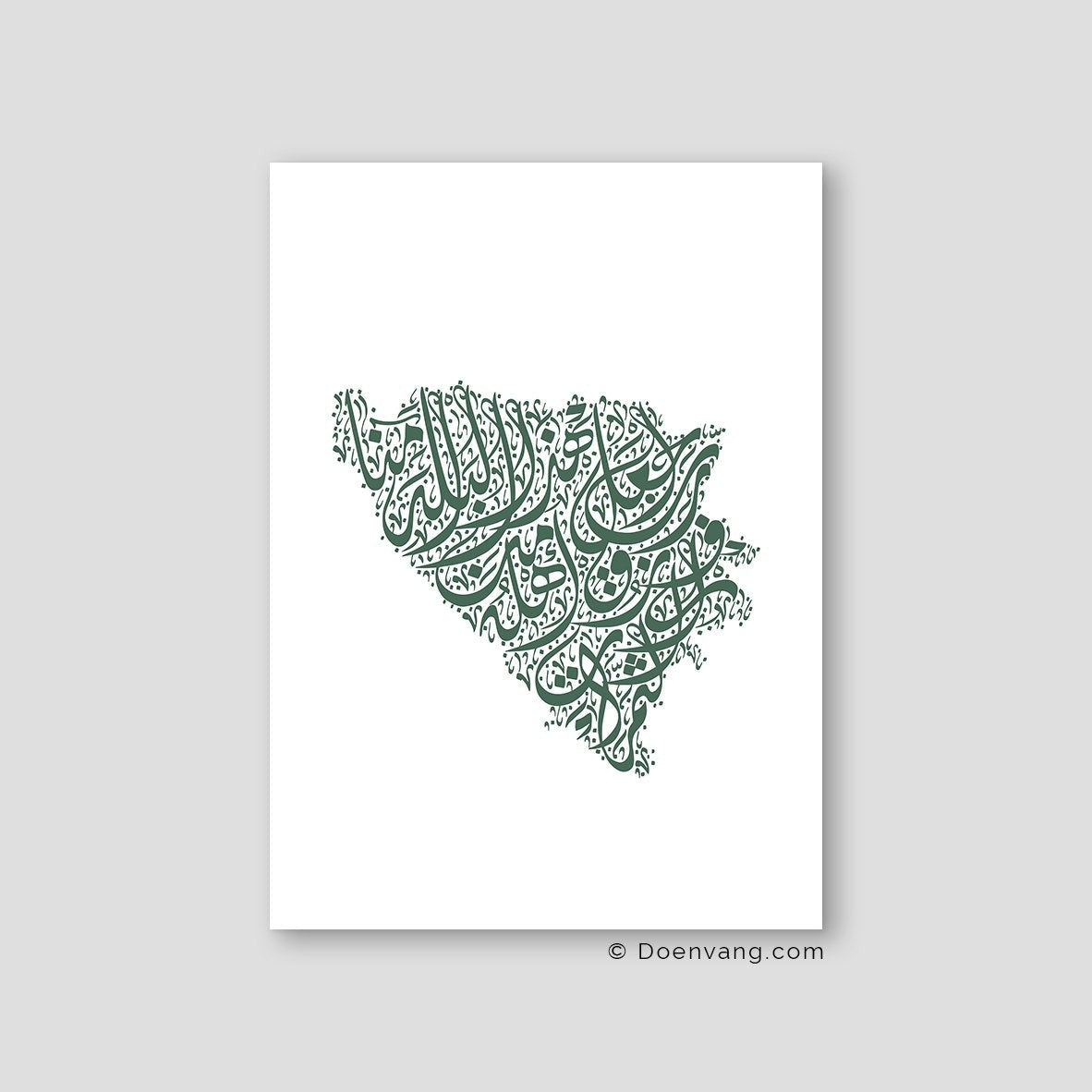Calligraphy Bosnia, White / Green