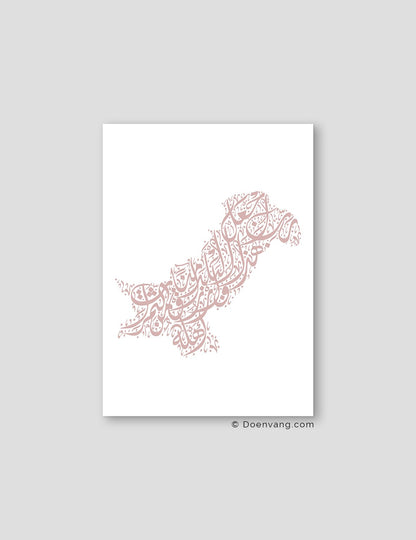 Calligraphy Pakistan, White / Pink